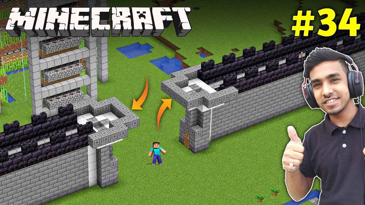 I MADE BIG WALL FOR MY CASTLE | MINECRAFT GAMEPLAY #34 - Minecraft videos