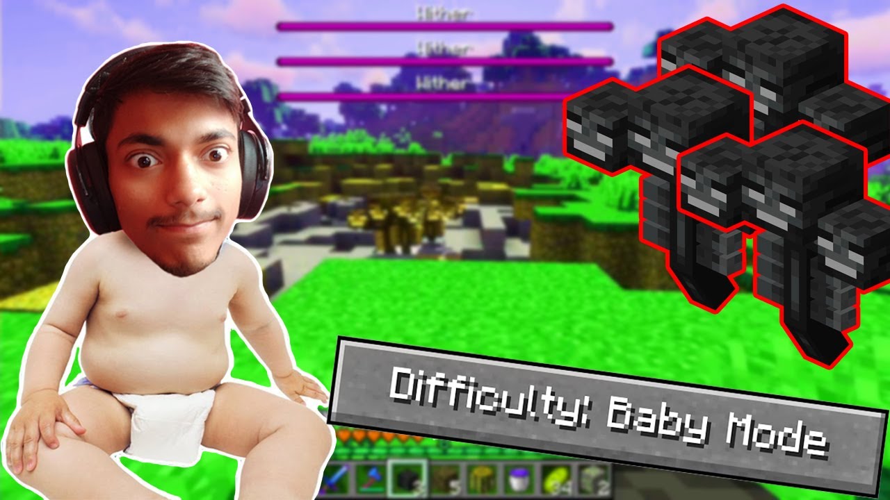 I Summoned Three Withers In Minecraft Baby Mode 2 Minecraft Videos