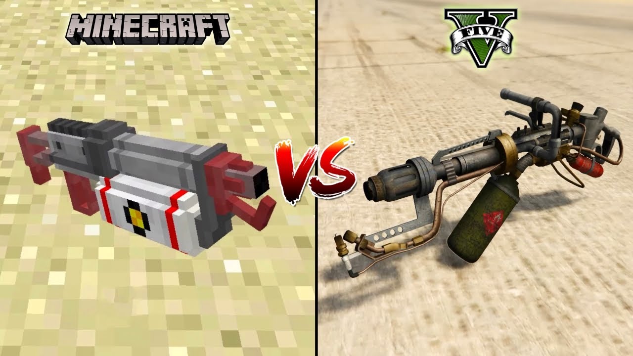 MINECRAFT FLAMETHROWER VS GTA 5 FLAMETHROWER WHICH IS BEST