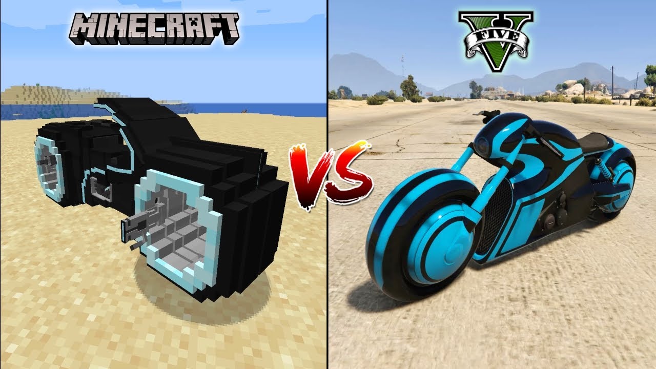 MINECRAFT TRON BIKE VS GTA 5 TRON BIKE WHICH IS