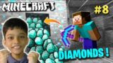 MINING DIAMONDS WITH FORTUNE lll PICKAXE AND TAMING A CAT | MINECRAFT GAMEPLAY #8