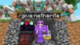 Minecraft Manhunt but I secretly cheated with /give…