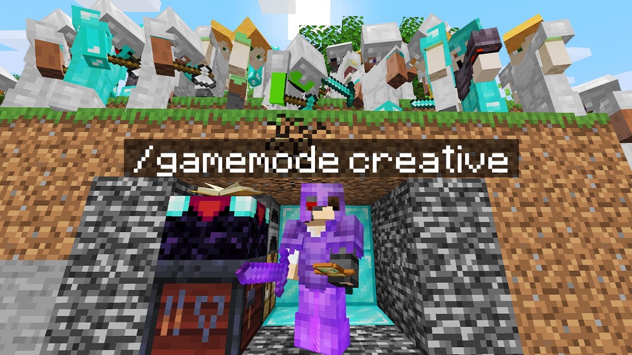 Minecraft Manhunt But I Used Creative Mode Secretly Minecraft Videos