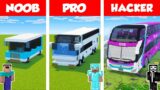 Minecraft NOOB vs PRO vs HACKER: BUS BUILD CHALLENGE in Minecraft / Animation