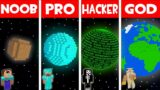 Minecraft NOOB vs PRO vs HACKER vs GOD: NOOB FOUND SECRET PLANET BASE! (Animation)