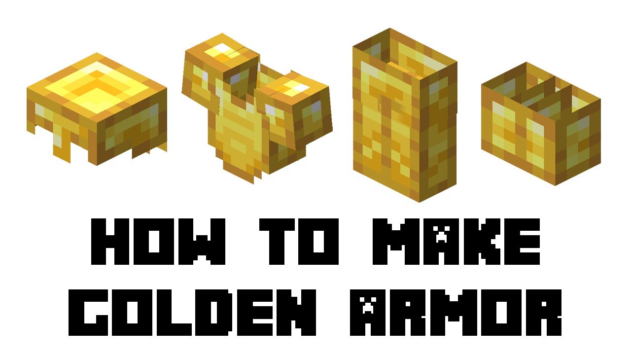 Minecraft Survival How to Make Golden Armor(Helmet, Chestplate, Leggings, Boots) Minecraft videos