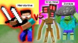 Monster School : Herobine vs Siren Head Gold – Minecraft Animation