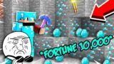 Most Powerful 10,000 FORTUNE PICKAXE  In Minecraft