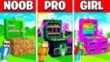NOOB vs PRO vs GIRL FRIEND Minecraft CHEST House Battle! (Build Challenge)
