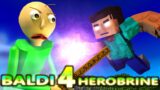 BALDI'S BASICS VS HEROBRINE CHALLENGE 4! (official) Baldi Minecraft Animation Horror Game