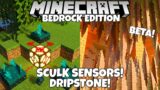 Caves And Cliffs Update! Sculk Sensors And Dripstone Are Here! Minecraft Bedrock Edition Beta