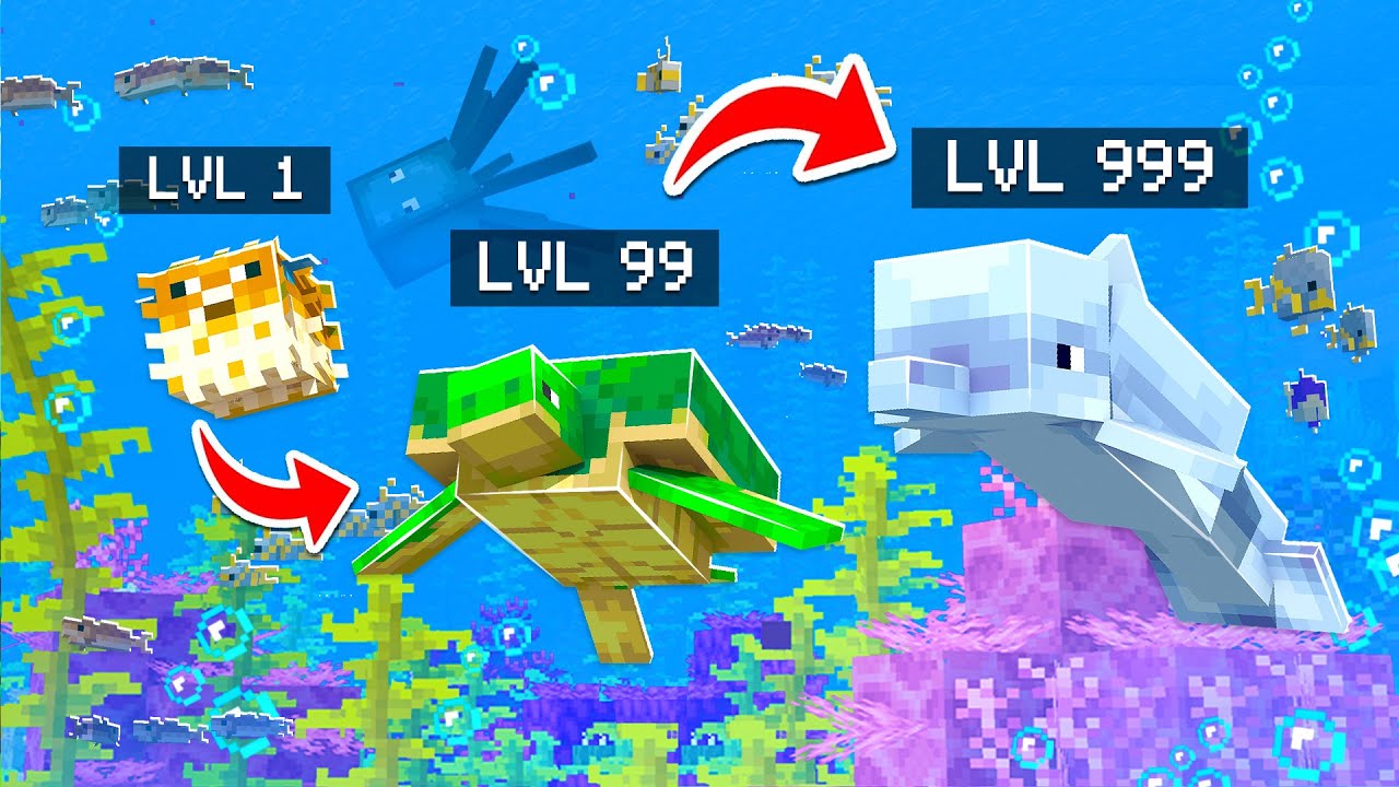 Eat FISH to MORPH in MINECRAFT! Minecraft videos