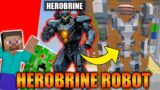 GIANT HEROBRINE ROBOT  WITH EVIL POWERS IN MINECRAFT