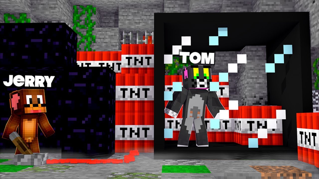 JERRY TROLLED TOM WITH TNT IN MINECRAFT - Minecraft videos