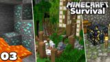 Let's Play Minecraft Survival : DIAMONDS, Animal Pens, Mob Spawner! Episode 3