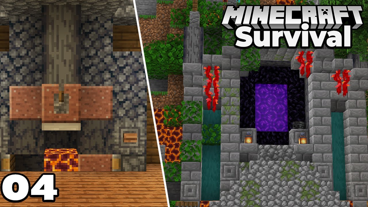 Let's Play Minecraft Survival : Jungle Temple NETHER PORTAL! Episode 4 ...