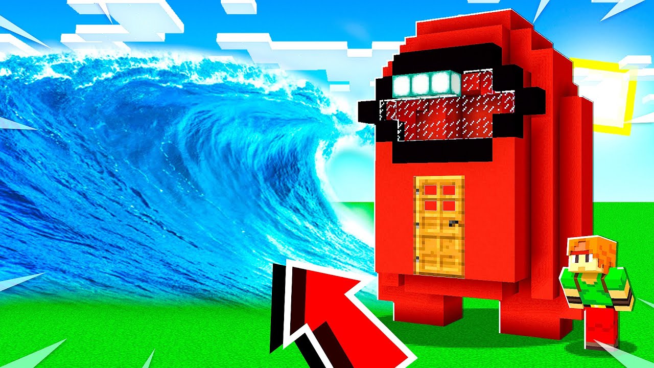 Maison De Among Us Vs Tsunami Sur Minecraft Minecraft Videos