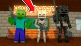 MONSTER SCHOOL MINECRAFT | BATTLE OF STUDENTS AGAINST ZOMBIES SALVATION OF HEROBRIN'S CHILD #Shorts