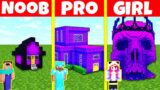 Minecraft Battle: NOOB vs PRO vs GIRL: PORTAL HOUSE BUILD CHALLENGE / Animation