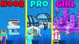 Minecraft Battle: NOOB vs PRO vs GIRL: UNDERWATER HOUSE BUILD CHALLENGE / Animation