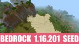 Minecraft Bedrock 1.16.201 Seed: Spawn between two villages in shattered savanna + temple & outpost