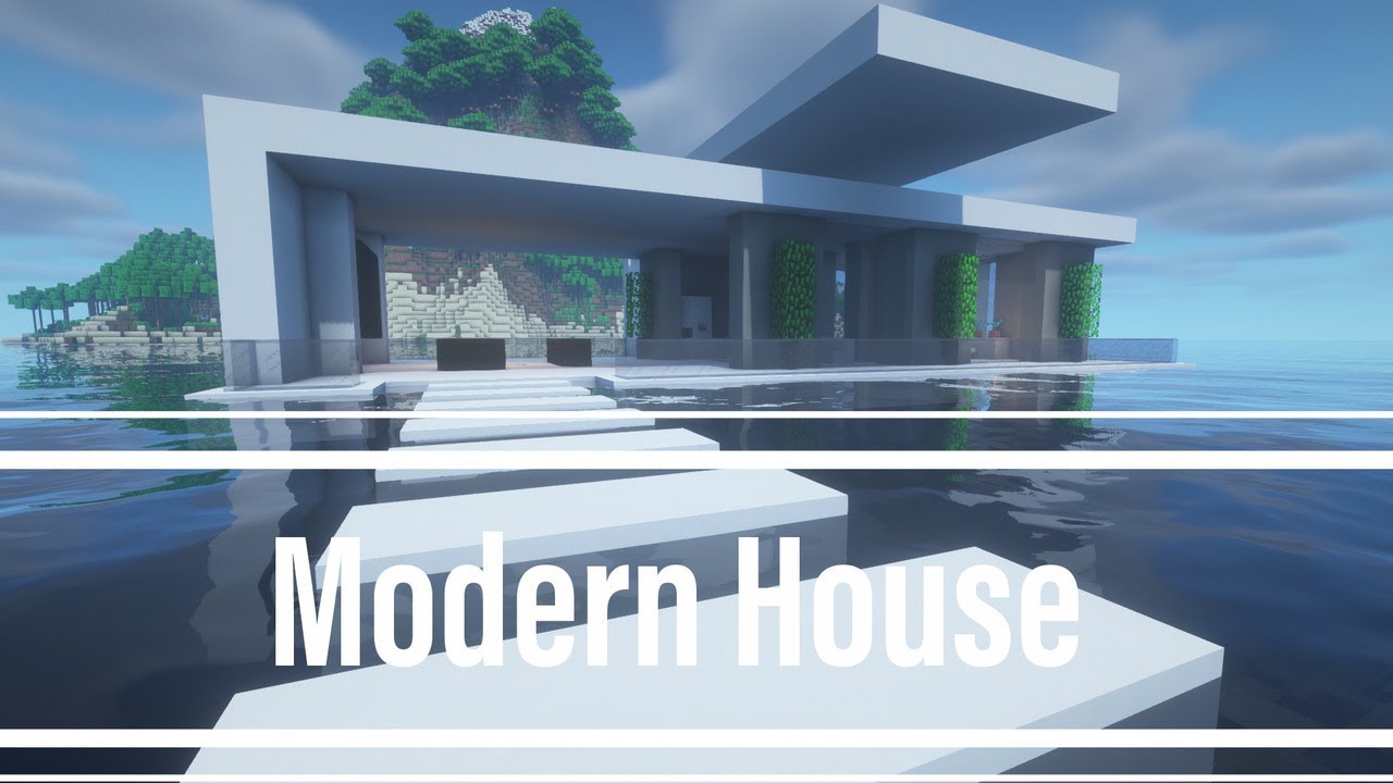 Minecraft || How to Build House on the water in a modern style ...