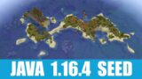Minecraft Java 1.16.4 Seed: Spawn on a splendid savanna island with acacia village and waterfalls