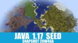 Minecraft Java 1.17 Seed: Spawn on a massive island with four different biomes and an acacia village