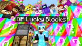 Minecraft Manhunt but the entire world is OP Lucky Blocks..