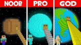 Minecraft NOOB vs PRO vs GOD: NOOB FOUND STAIRS TO THE PLANET HOUSE! (Animation)