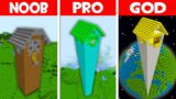 Minecraft NOOB vs PRO vs GOD: WHY DID NOOB BUILD THIS HIGHEST HOUSE?! (Animation)