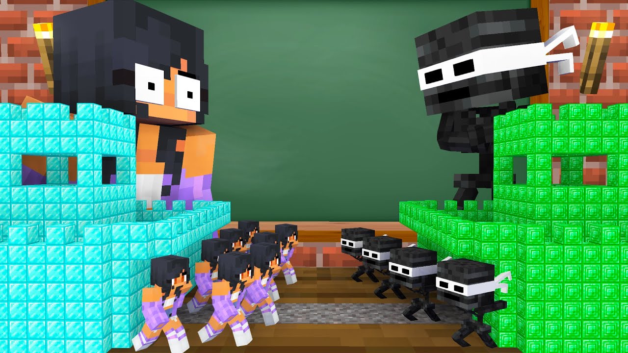 Monster School : Wither Skeleton Family Aphmau Challenge - Minecraft ...