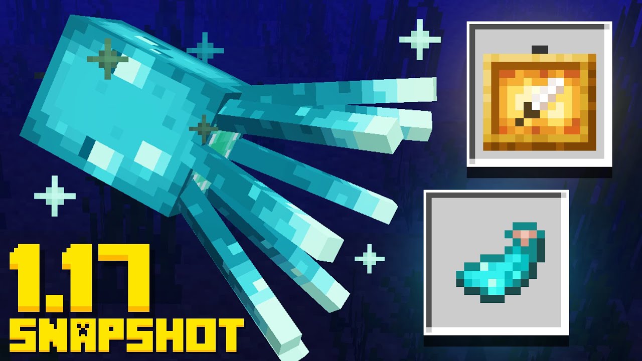 NEW Glow Squid Mob RELEASED! New Items! (Minecraft 1.17 Snapshot