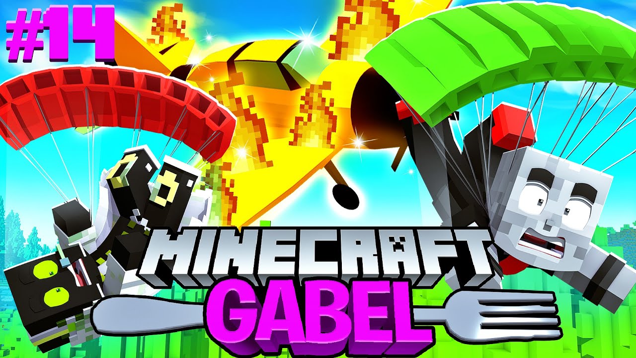 Roman Und Lars Spielen Minecraft ROMAN & LARS gehen FALLSCHIRM SPRINGEN... Minecraft GABEL #14 [Deutsch