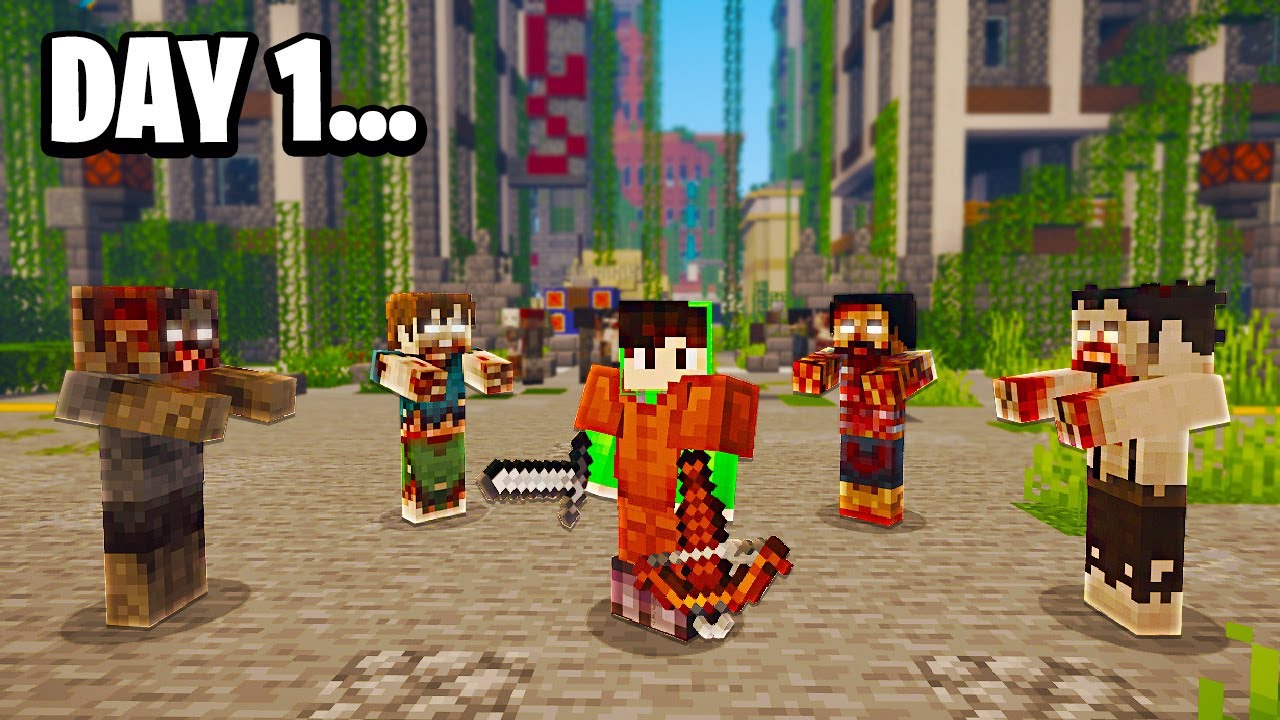 Surviving Minecraft in a Zombie Apocalypse... Minecraft videos