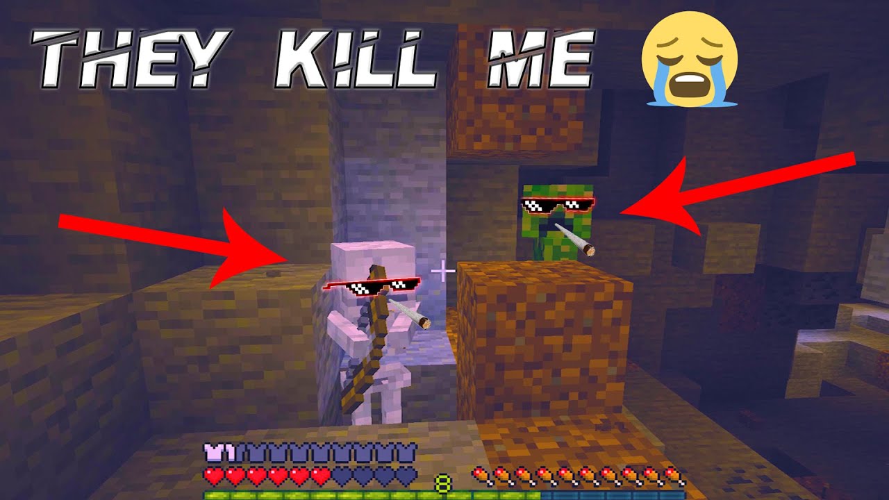 The mobs almost kill me in Minecraft Minecraft videos