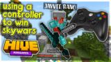 USING A CONTROLLER TO WIN IN SKYWARS IN MINECRAFT HIVE | Minecraft Bedrock Edition