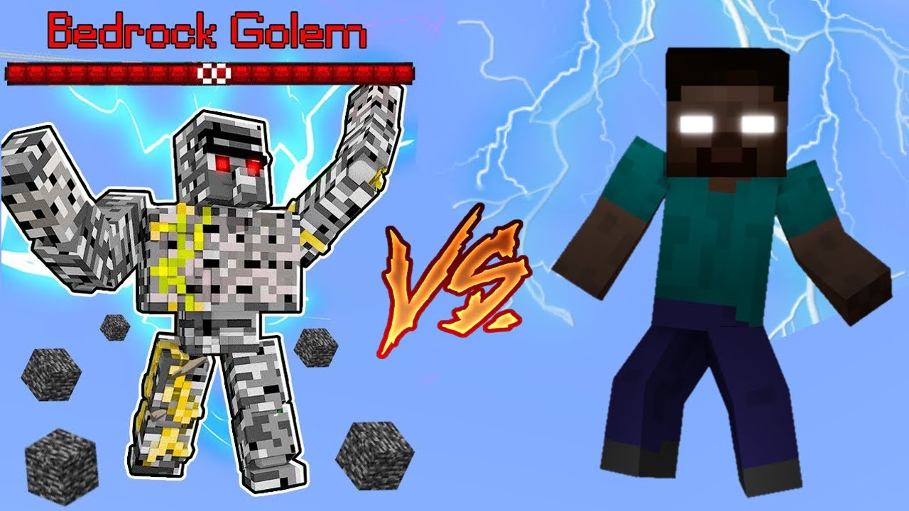 Bedrock Golem Vs Herobrine In Minecraft Minecraft Videos