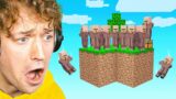 I Found A VILLAGER ISLAND In Sky Block! (Minecraft)