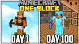 I Spent 100 Days in ONE BLOCK Minecraft… Here's What Happened