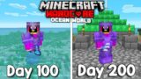 I Survived 200 Days Of Hardcore Minecraft In An Ocean Only World.