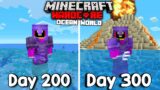 I Survived 300 Days Of Hardcore Minecraft, In an Ocean Only World.
