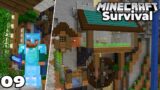 Let's Play Minecraft Survival : Villager CLIFF HOUSE and ENCHANTED ARMOR! Episode 9