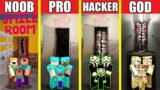 Minecraft Battle: FAMILY SMILE ROOM SCP HOUSE BUILD CHALLENGE NOOB vs PRO vs HACKER vs GOD Animation