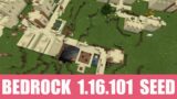 Minecraft Bedrock 1.16.101 Seed: Exposed stronghold at spawn right under a massive village
