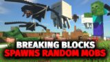 Minecraft, But Destroying Blocks Spawns Random Mobs