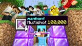Minecraft Manhunt but i secretly used Multishot 100,000..