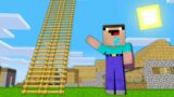 Minecraft NOOB vs PRO: NOOB FOUND THE TALLEST LADDER IN THIS VILLAGE! (Animation)