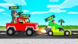 SPEEDRUNNER vs. HUNTERS With CARS! (Minecraft)