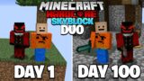 We Survived 100 Days In Hardcore Minecraft Skyblock – Duo Minecraft Hardcore 100 Days